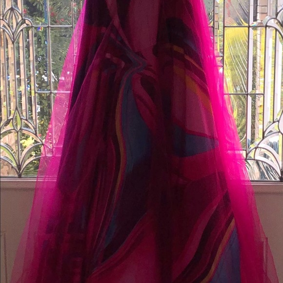 Dancing Queen Fuchsia Prom Dress Size S - Picture 4 of 5